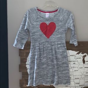 Heather Gray Jersey Dress with POCKETS! Heart Love